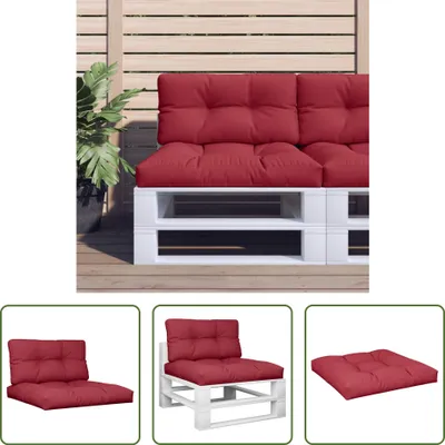 Image de The Living Store Coussin palette 2 pièces Tissu rouge vin