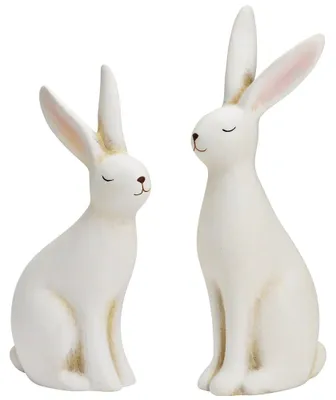 Immagine prodotto di Figurina di coniglietto pasquale Decorazione pasquale coniglietto decorativo bianco 2 pezzi 24 cm