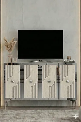 Produktbild von Skye Decor, Hochwertiger Konsolentisch (3 Stück), Saphir-Eiche, 120 cm | 100% Melamin