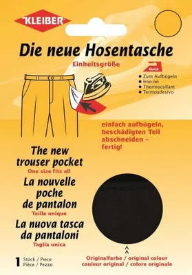 Produktbild von KLEIBER Quick-Ersatzhosentasche Maße: 230 mm x 185 mm schwarz