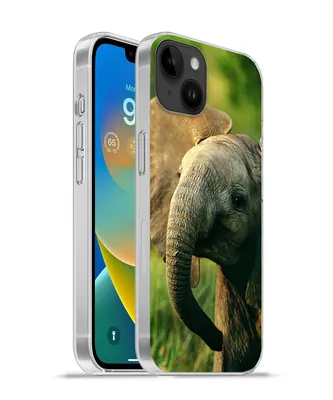 Produktbild von MuchoWow® Handyhülle Schutzhülle Hülle für Apple iPhone 14 Plus - Soft case Elefant - Grün - Tiere - Natur Silikon Softcase Handy Hülle - Abbildung