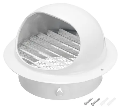 Imagen del producto de Rejilla de ventilación redonda de acero inoxidable, 150 mm - Cubierta de ventilación blanca