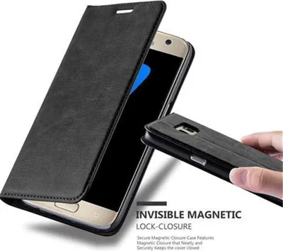 Produktbild von Cadorabo Hülle für Samsung Galaxy S7 Schutz Hülle in Schwarz Handyhülle Etui Case Cover Magnetverschluss