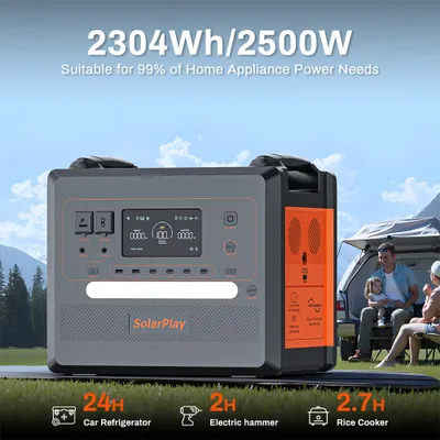 Immagine prodotto di Centralina portatile da 2304 Wh con batteria LiFePO4 - Potenza di 2500 W - Presa europea da 220 V