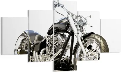 Produktbild von Bild auf Leinwand - Leinwandbild - Motorrad Motor Geschwindigkeit Chrom - 125x70cm - Wand Bild - Wanddeko - Leinwanddruck - Bilder - Kunstdruck - Leinwand bilder - Wandkunst - EA125x70-2427