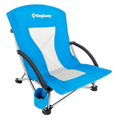 Obrázok produktu pre Kempingová skladacia stolička KING CAMP Deluxe s opierkami oceľ - modrá