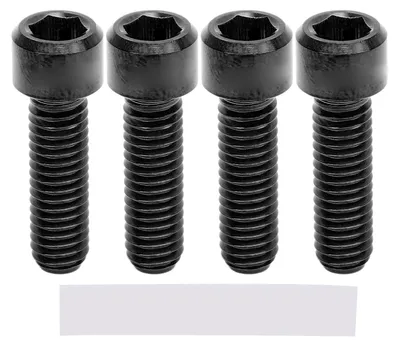 Obrázek produktu pro 4 ks pevných šroubů M6 x 20 mm pro kotoučové brzdy, slitina Ti, šrouby brzdového třmenu pro brzdový systém horských kol, černé