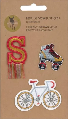 Obrázek produktu pro Textilní samolepky v ležérním stylu (3 ks) – školní sada Unique, Stick on Bike