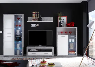 Produktbild von Wohnwand Anbauwand Schrankwand TV-Wand Mediawand Wohnzimmer "Rio de Janeiro I"