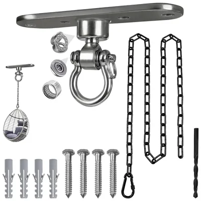 Produktbild von Heavy Duty Deckenhaken mit 1 m Verlängerungskette - Edelstahl 270 kg Tragkraft