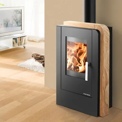 Produktbild von Haas + Sohn Kaminofen ARUBA easy 220.17-ST Woodstone, Grundfarbe perl-schwarz
