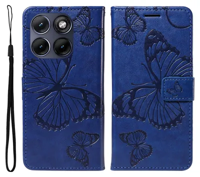 Produktbild von Motorola Edge 70 Fusion Hülle - Coverup Schmetterlinge Klapphülle - Blau