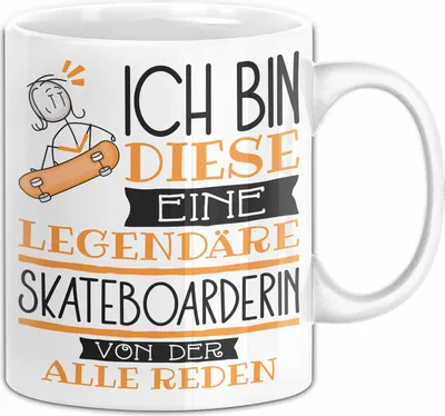 Produktbild von Skateboarderin Tasse Geschenk Ich Bin Diese Eine Legendäre Skateboarderin Von Der Alle Reden Geschenkidee Geburtstag Weihnachten (Weiß)