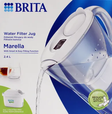 Produktbild von Brita Marella Wasserfilter 2,4L weiß inkl. 1x Maxtra PRO Pure Performance Filterkartusche