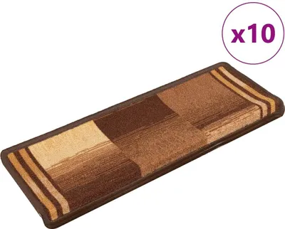 Zdjęcie produktu dla vidaXL Maty na stopnie samoprzylepne 10 szt. 65x21x4 cm brązowe