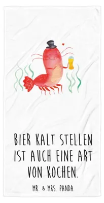 Produktbild von Mr. & Mrs. Panda Handtuch Hummer Weizen - Weiß - Geschenk, Badehandtuch, Meer, Kochen, Gasthaus, Duschhandtuch, Garnelen, Großes, Wirtschaft, Strandtuch, Duschtuch, Bier