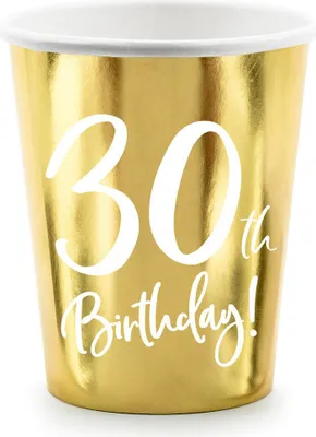 Produktbild von 6 Glossy 30th Birthday Becher 220ml