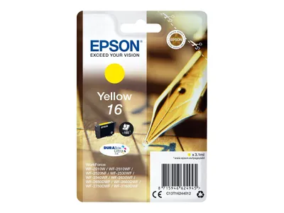 Produktbild von Epson Pen and crossword Singlepack Yellow 16 DURABrite Ultra Ink, Gelb, Tinte auf Pigmentbasis, 3,1 ml, 1 Stück(e), 165 Seiten