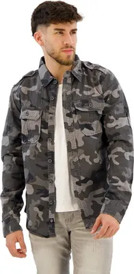 Produktbild von Brandit Vintage Langarm-Shirt Größe XL Farbe Graues Tarnmuster