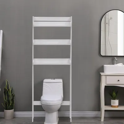 Produktbild von Happy Home Happy Home Toilettenregal mit 3 Ablagen HBS19-WEI weiß