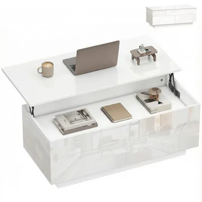 Produktbild von HOMCOM Couchtisch Höhenverstellbar, Wohnzimmertisch mit Hebeplatte, 2 Schublade