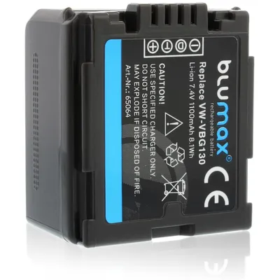 Produktbild von 2x Blumax Akku | für Panasonic VW-VBG130 Digitalkamera | Kapazität 1100mAh |Spannung 7,2Volt | Video- und Kamerazubehör