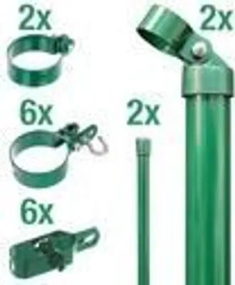 Produktbild von Alberts Zaunanschlussset Maschendraht Wellengittertor Einbetonieren 81-153 cm, Farbe:grün, Höhe:800 mm, Pfostenstärke:60 mm