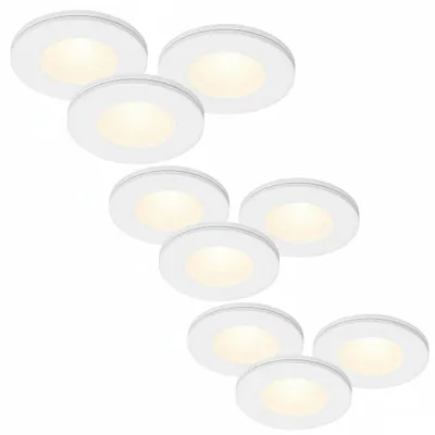Produktbild von Malmbergs 9er Set LED Spots MD-305 – Möbeleinbauleuchten dimmbar, ultra slim 6 mm, weiß