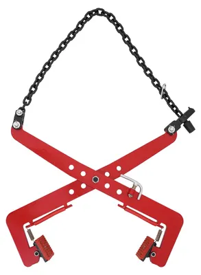 Image de Pince de levage réglable - Force de traction maximale : 500 kg - Ouverture de la pince : 33 à 70 cm - Pour panneaux de bois et pierre - Rouge