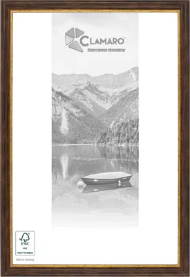 Produktbild von CLAMARO 'ULRICH' Bilderrahmen Antik Massivholz | Braun Gold | Shabby Chic Vintage Barock | Holzrahmen inkl. Acrylglas, Rückwand, Aufhänger (Querformat & Hochformat), Größe:37x29