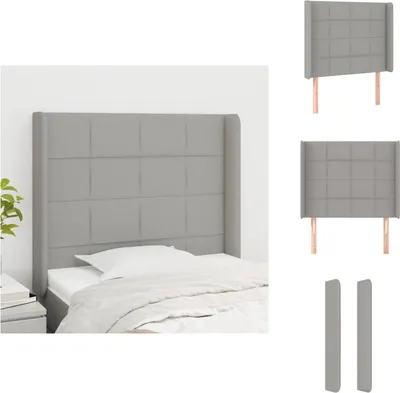 Imagen del producto de vidaXL Cabecero con orejas, color gris claro, 93x16x118/128 cm, tela - Para cabecero y piecero