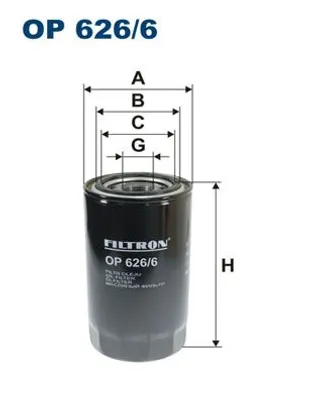 Produktbild von FILTRON Ölfilter OP 626/6 Anschraubfilter Außendurchmesser 93,5 mm Höhe 168 mm Gewinde M 27x2