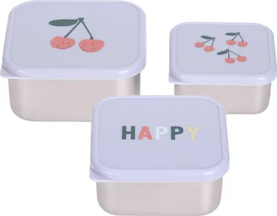 Obrázek produktu pro Lässig Snack box nerez 3 ks Happy Fruits Cherry