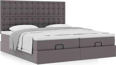 Produktbild von Möbel Ottoman-Bett mit Matratzen Grau 180x200 cm Kunstleder - Klassische Betten 3313657