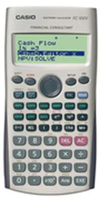 Produktbild von Casio FC-100V, Tasche, Finanzrechner, 10 Ziffern, Flash, Akku, Grau