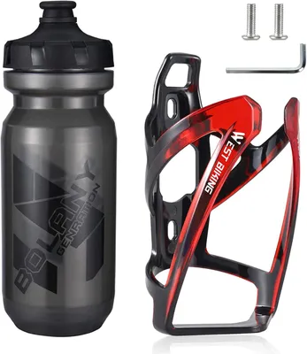 Produktbild von Fahrradflaschenhalter, Langlebiges Material, Schwarz Rot + Schwarz, Kompatibel mit den meisten