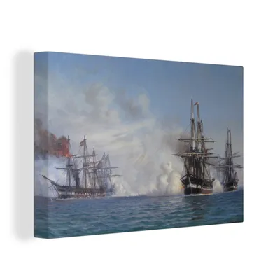 Obrázek produktu pro OneMillionCanvasses® Malba na plátně Nástěnná malba na plátně - Bitva o Helgoland - Obraz Vilhelma Arnesena - 150x100cm