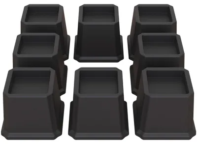 Produktbild von Bettversteller 7,6 cm Stabil - Möbelheber - Set von 8 Stück - Schwarze Bettversteller - Rutschfest - Geeignet für Sofas/Stühle