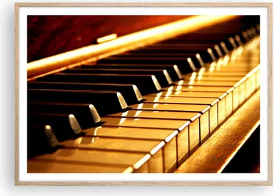 Produktbild von Gerahmtes Poster - Rahmen in heller Eiche - Klavier Musik Konzert - 100x70 cm - Wand Bild - Wanddeko - Wandbilder - Wandposter - Bilderrahmen - Bilder - Kunstdruck - Wandbild - P2NAA100x70-2200