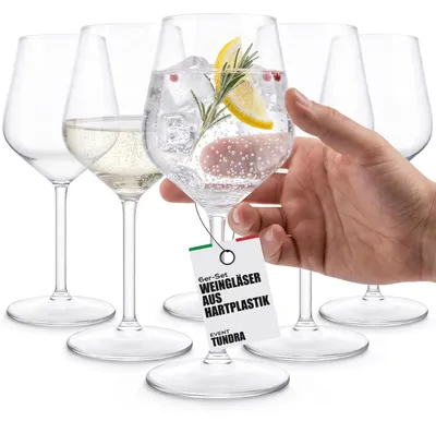 6er-Set unzerbrechliche Weingläser aus Tritan, 33 cl, spülmaschinenfest