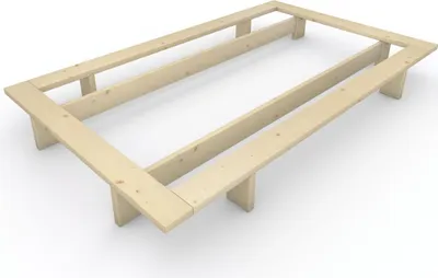 Produktbild von Massivholzbett im japanischen Stil "Komorebi" 120x220 Fichte