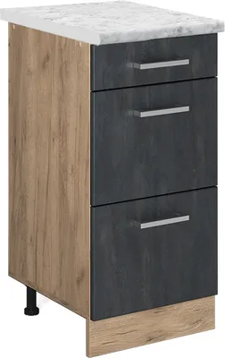 Image de Meuble cuisine Vicco R-Line Béton noir 40cm PT Marbre, Model 47555