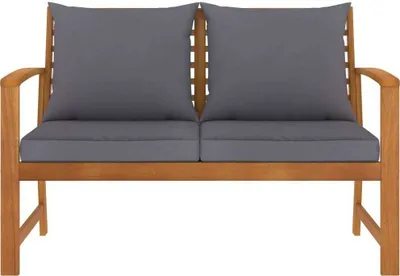 Immagine prodotto di vidaXL Panca da giardino 120 cm con cuscini grigio scuro in legno massiccio di acacia