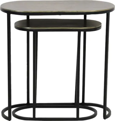 Produktbild von Light & Living Beistelltisch Set von 2 Bocov antik Bronze-Schwarz - 53x26x53 cm
