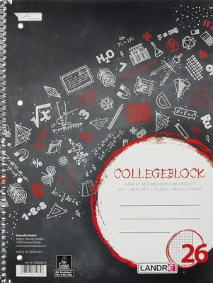 Produktbild von LANDRE Collegeblock "college" DIN A4, kariert, 80 Blatt