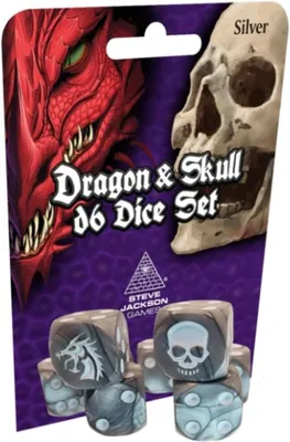 Obrázek produktu pro Dragon & Skull Dice Pack Silver – sada kostek – Steve Jackson Games