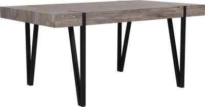 Obrázek produktu pro BELIANI Jídelní stůl hnědý černý MDF kovové nohy 180 x 90 cm 8místný obdélníkový moderní industriální styl jídelna
