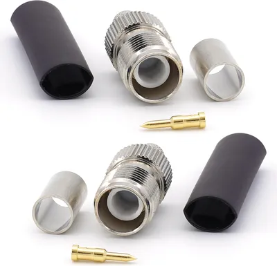 Image de RP-TNC femelle LMR240 LMR-240 RG59U RG8X RG-8X Connecteur de câble coaxial RF nickelé avec broche dorée (pack de 2)
