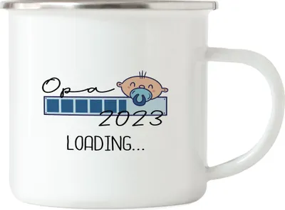 Produktbild von Opa Loading 2024 Emaille Tasse für werdende Opas zur Geburt Enkel Enkelin Babynews Ich werde Opa Geschenk Tasse