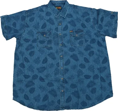 Immagine prodotto di Camicia da uomo a maniche corte taglia forte KAMRO, camicia hawaiana in denim 6XL